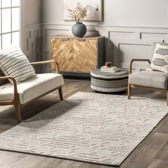 nuLOOM Lucile Moroccan Diamond Wool Area Rug image {1}
