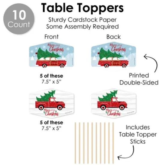 Big Dot of Happiness Merry Little Christmas Tree - Red Truck and Car Christmas Party Supplies Decoration Kit - Decor Galore Party Pack - 51 Pieces image {6}