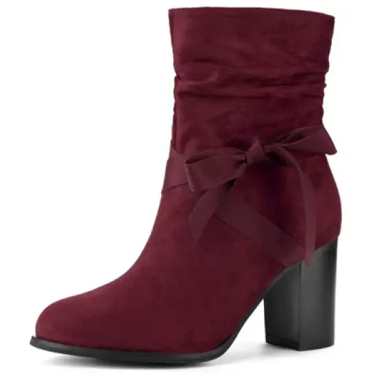 Allegra K Women's Casual Chunky Heel Ankle Boots image {8}