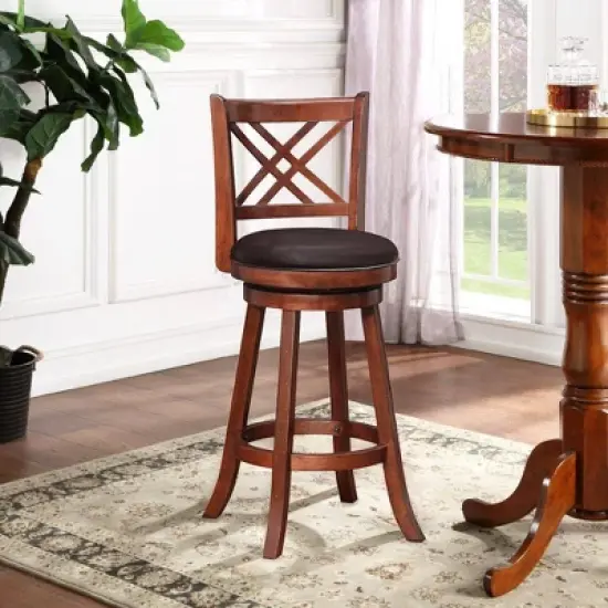 Porto Wood Swivel Barstool - Boraam image {5}