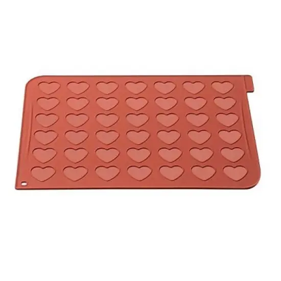 Silikomart Heart Macaroon Silicone Baking Sheet, 42 Cavities image {3}