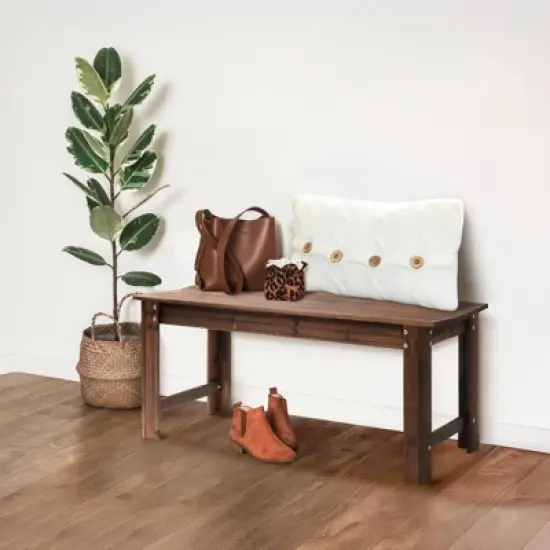 Karl Home | 39 in.  Solid Wood Backless Garden Bench image {4}