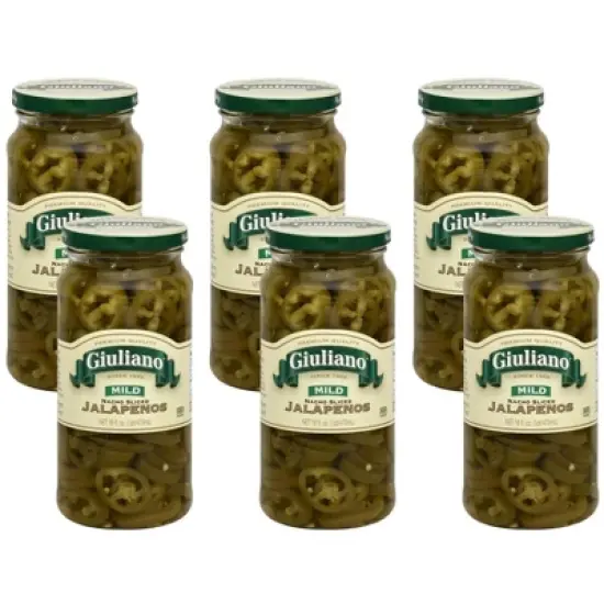 Giuliano Mild Nacho Sliced Jalapenos - 6 pack, 16 oz image {4}