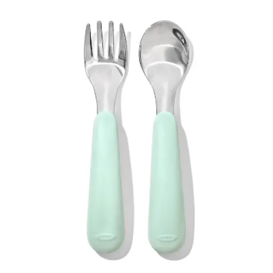 OXO 2pc Tot Stainless Steel On the Go Fork and Spoon Set - Opal image {2}