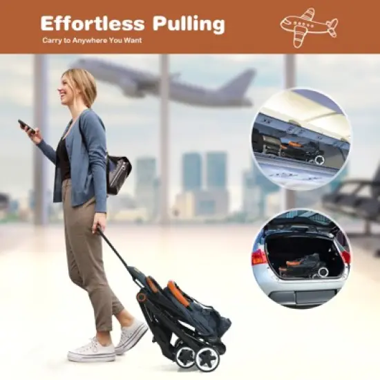 Infans Lightweight Baby Stroller Aluminium Frame w/ Net for Travel Blue image {2}