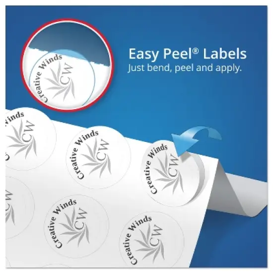 Avery Round True Print Labels 2" dia White 120/Pack 22807 image {6}