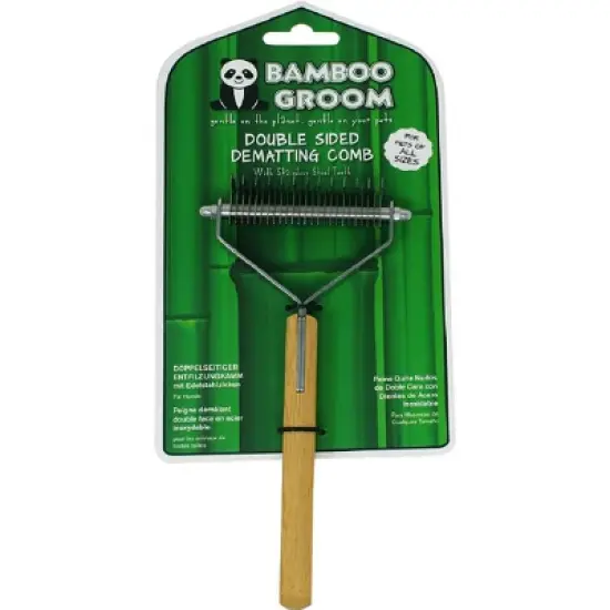 Bamboo Groom Double-Sided Dematting Comb image {1}
