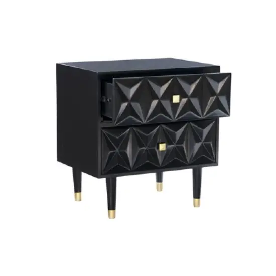 2 Drawer Geo Textured Nightstand - Linon image {2}