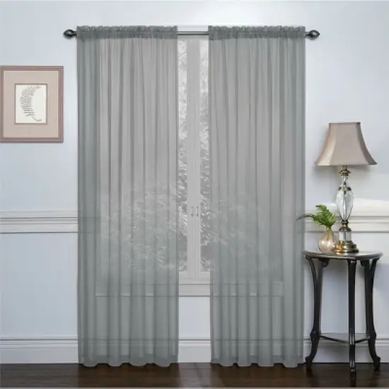 Kate Aurora Living Premium 2 Pack Sheer Voile Window Curtain Panels image {6}