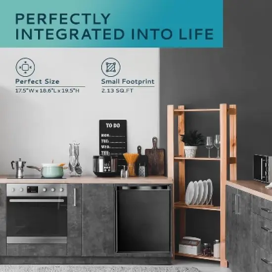 Simzlife 1.1/2.1/3.0 cu. ft. Upright Freezer, Mini Dorm Freezer with Reversible Single Door, Temperature Control, 2 Shelves, Low Noise, Black/Silver image {3}