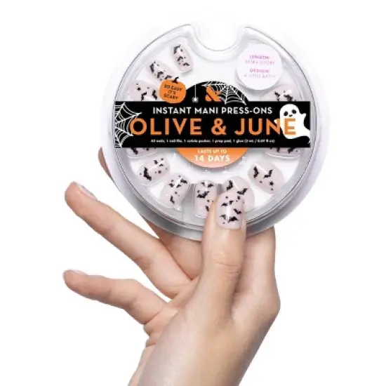 Olive & June Press-On Fake Nails - XS Squoval - A little Batty - 42ct image {5}