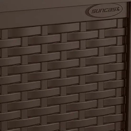 Suncast 22 Gallon Indoor or Outdoor Backyard Patio Small Storage Deck Box with Attractive Bench Seat and Reinforced Lid, Java (2 Pack) image {3}