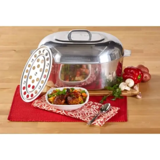 IMUSA 15" Cajun Classic Oval Aluminum Roaster image {5}