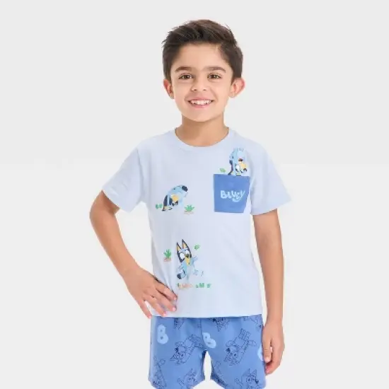 Toddler Boys' 2pc Bluey Pocket T-Shirt & Shorts Set - Blue image {2}