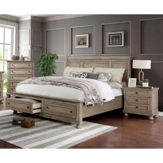 2pc Queen Earl Bedroom Set with Nightstand Gray - HOMES: Inside + Out image {1}