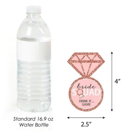 Big Dot of Happiness Drink If Game - Bride Squad - Rose Gold Bridal Shower or Bachelorette Party Game - 24 Count image {2}