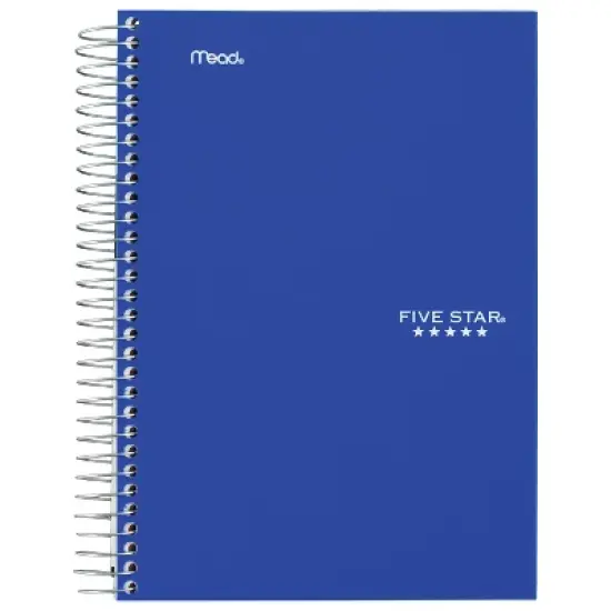 6ct 5 Subject Spiral Notebook College Ruled 9.5" x 6" Classic Colors - Five Star image {2}
