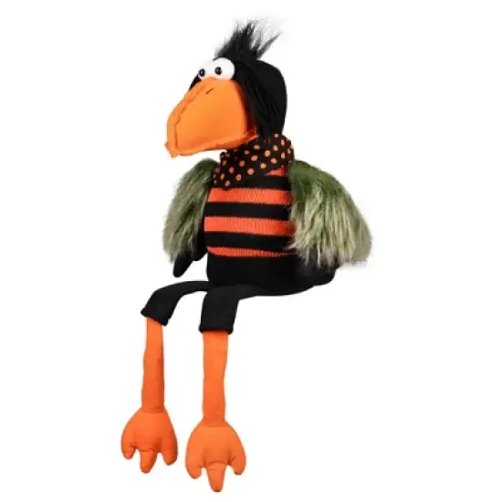 Northlight Plush Sitting Crow Halloween Decoration with Dangling Legs - 17" image {3}