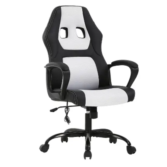 BestMassage Gaming Chair Office Chair with Lumbar Support Adjustable Height PU Leather Executive Chair for Women Men Adults image {11}