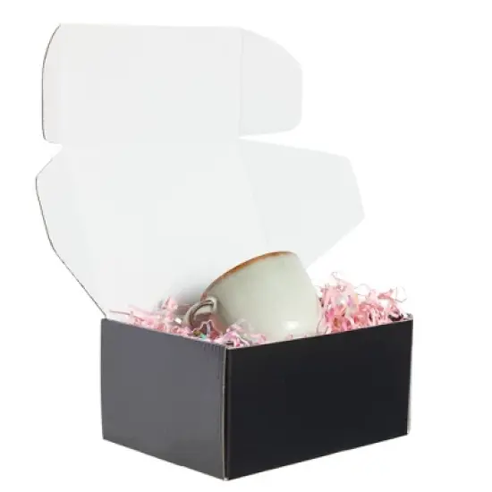 Stockroom Plus 25 Pack Corrugated Packaging Boxes for Shipping, Cardboard Mailers for Small Business, Boutiques, Black, 8 x 6 x 4 in image {2}