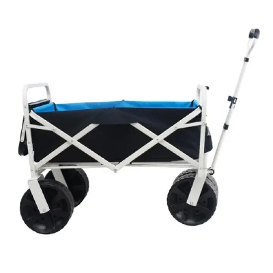 SKRAN Beach Wagon Folding cart Camping cart Tools Shopping Fishing cart with Extra Wide All-Terrain Wheels,with Plastic Table,Bearing 150 pounds image {5}