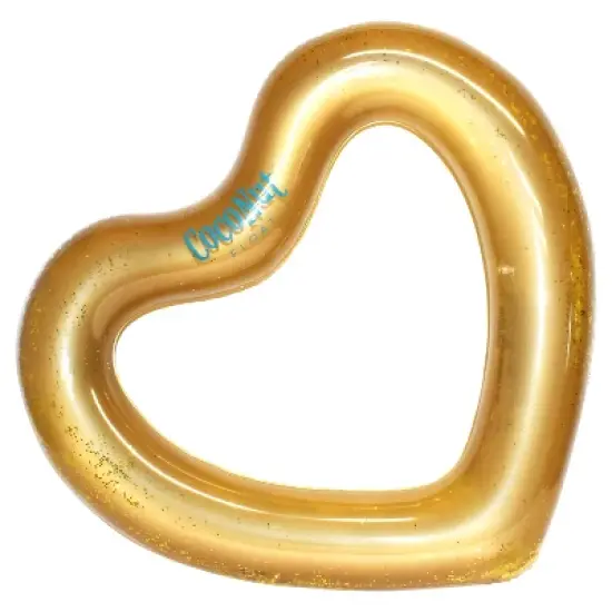 CocoNut Float Gold Glitter Heart Pool Float image {1}