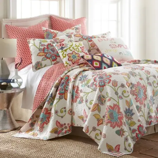 Clementine Spring Floral Decorative Pillow - Levtex Home image {2}
