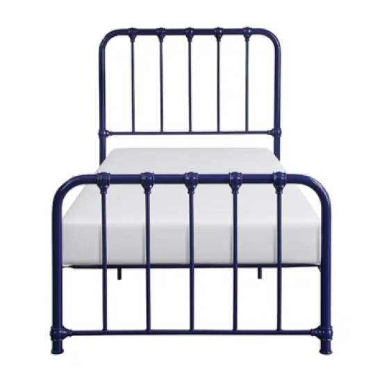 Bethany Twin Metal Platform Bed in Navy Blue - Lexicon image {2}