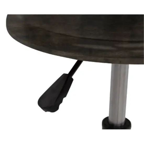 Retro Wood and Metal Swivel Height Adjustable Stool with Foot Ring - Distressed Black - studio designs image {4}