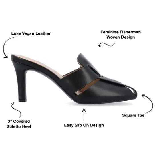 Journee Collection Womens Tristin Slip On Stiletto Square Toe Mule Pumps image {7}