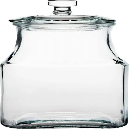 Amici Home Carlisle Glass Canister Square Jar, Food Safe, Airtight Lid with Handle and Plastic Gasket, For Kitchen & Pantry image {4}