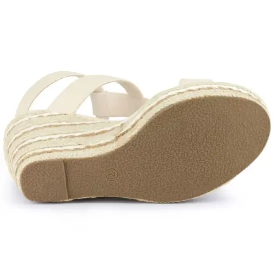 Allegra K Women's Espadrille Strappy Platform Wedges Sandals image {5}
