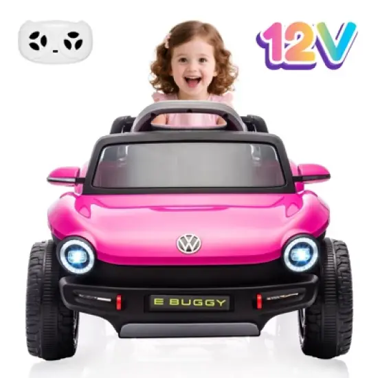 Licensed Volkswagen Beetle Ride-On Car for Kids, 12V Electric Vehicle, 4-Wheeler Toy Car with Remote Control, LED Lights, Music Player image {9}