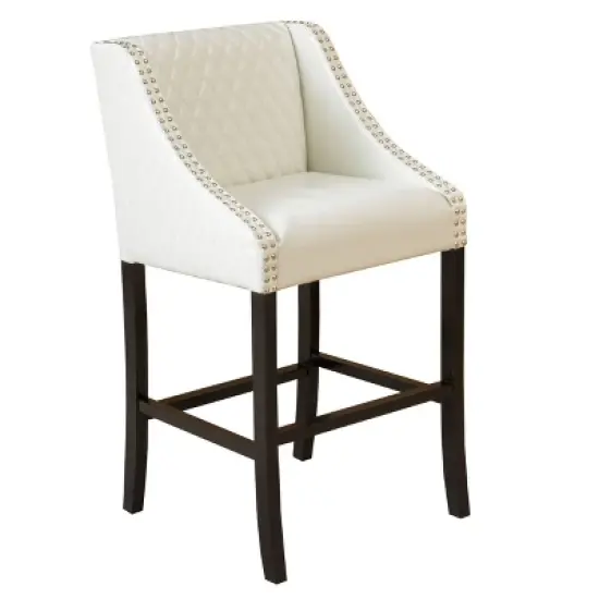 28" Milano Quilted Bonded Leather Barstool - Christopher Knight Home image {6}