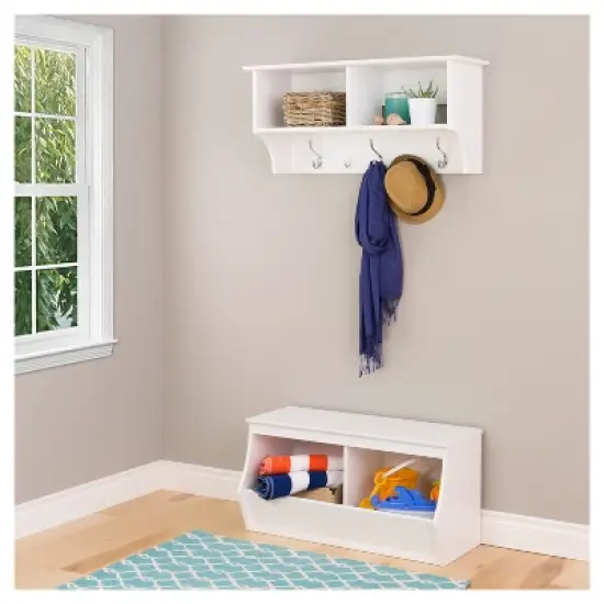 Fremont Entryway Storage Cubbie - 2 Bin - White - Prepac image {1}