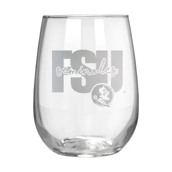 NCAA Florida State Seminoles The Vino Stemless 17oz Wine Glass - Clear image {1}