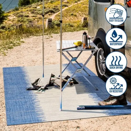 Tavira Modern Strie' Indoor/Outdoor Runner Rug - JONATHAN Y image {8}