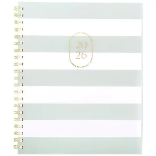 Sugar Paper Essentials 11"x9.5" 2026 Large Frosted Planner Green Stripe image {7}