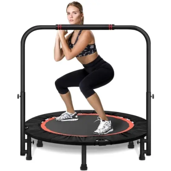 SUGIFT 40" Fitness Mini Trampoline, Exercise Rebounder with Adjustable Handle Max Load 450lbs image {8}