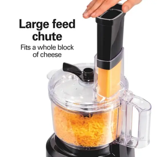 Hamilton Beach Bowl Scraper Food Processor Black - 70743: 450W, 2 Speeds, Dishwasher-Safe, 64oz Capacity, Chops, Full-Size image {6}