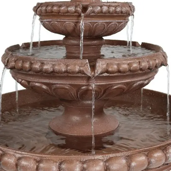 Sunnydaze 43"H Electric Resin and Concrete 3-Tier Pair of Doves Outdoor Water Fountain image {9}