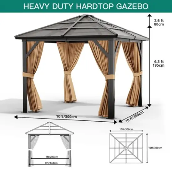 Gazebo Outdoor Canopy with Aluminum Frame & Weatherproof PVC Roof image {3}