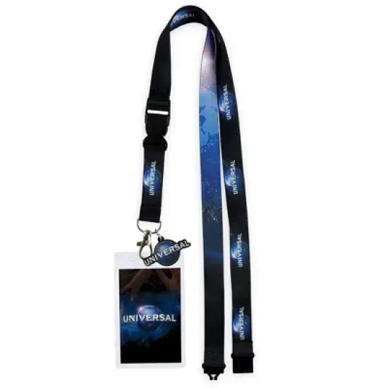 Universal Film Production Company Lanyard Breakaway ID Badge Holder Keychain Black image {5}