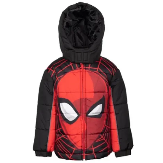 Marvel Avengers Spider-Man Hulk Black Panther Captain America Zip Up Winter Coat Puffer Jacket Toddler to Big Kid image {5}