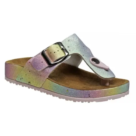 Kensie Girl Thong Flip Flop Flat Kids Cork Sole Sandal with Buckle Strap (Little Kid) image {9}