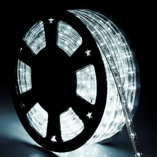 Costway 100' 2 Wire LED Rope Light Christmas Decorative Party In/Outdoor 110V Cool White image {5}