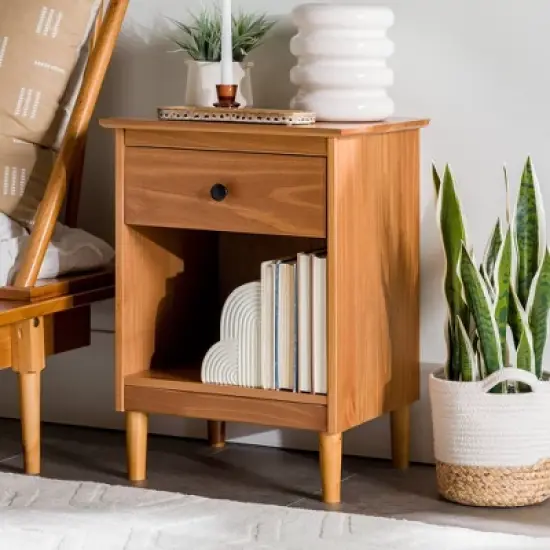 Stiva Classic Mid-Century Modern 1 Drawer Nightstand - Saracina Home image {13}