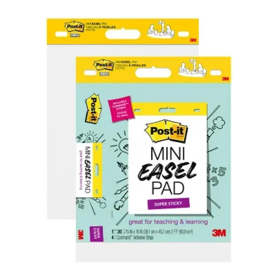 Post-it&reg; Super Sticky Mini Easel Pad, 15 x 18 Inches, 20 Sheets/Pad, Pack of 2 image {3}