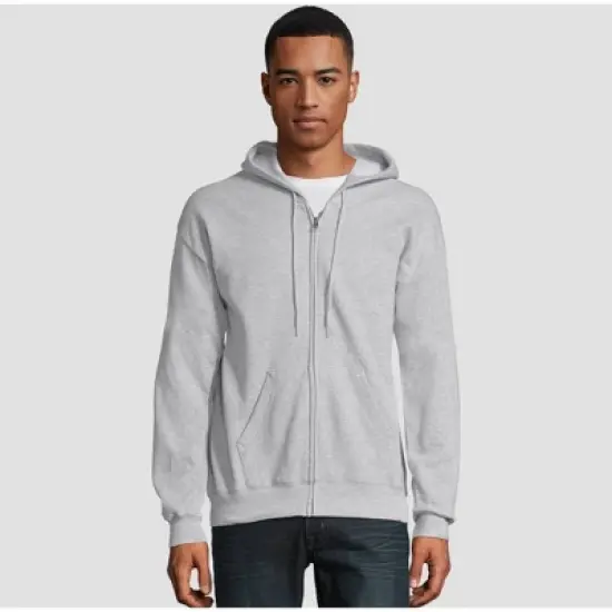 Hanes Men's EcoSmart Fleece Full-Zip Hooded Sweatshirt image {3}