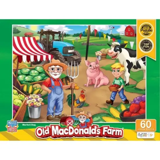 MasterPieces 60 Piece Jigsaw Puzzle - Old MacDonald's Farm Market Day image {1}